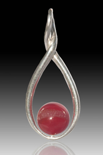 Melody Twist Cremation Pendant - Red- Sterling Silver