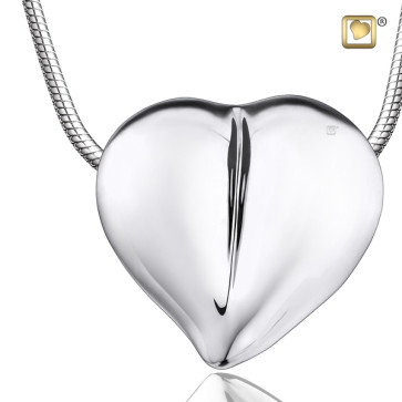 Silver LoveHeart Cremation Pendant for ashes