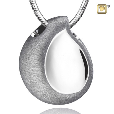 Silver TearDrop Two Tone Cremation Pendant for ashes