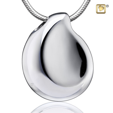 Silver TearDrop Cremation Pendant that holds ashes