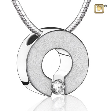Silver Omega Two Tone Cremation Pendant that holds ashes