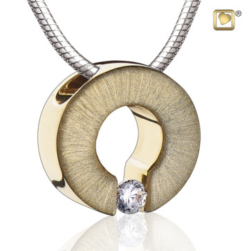 Gold Omega Two Tone Cremation Pendant for ashes