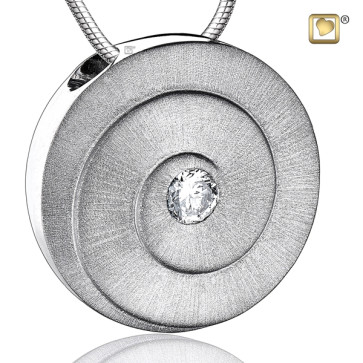 Silver Eternity Two Tone Cremation Pendant that holds ashes