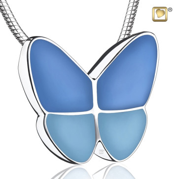 Wings of Hope Blue Butterfly Cremation Pendant