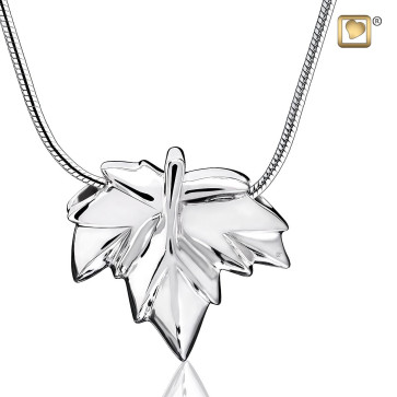 Maple Leaf Sterling Silver Rhodium Plated Pendant