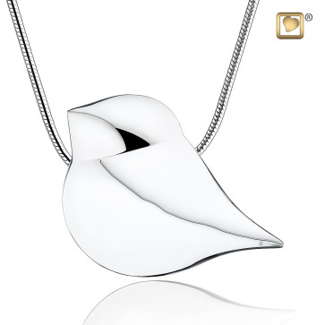 Bird Sterling Silver Rhodium Plated Necklace for Ashes