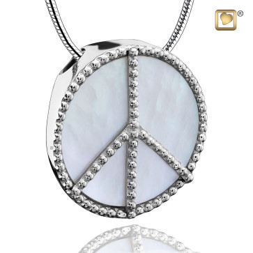 Peace Sign Mother of Pearl Pendant for Ashes