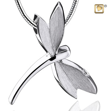 Rhodium-Plated Sterling Silver Glitter Enamel Dragonfly Charm 