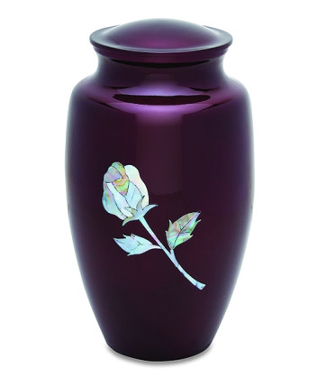 Deep Maroon Pearl Rose Urn for Cremation Ashes