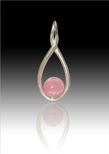 Melody Twist Cremation Pendant - Pink - Sterling Silver