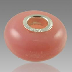 Perfect Memory Pink Glass Cremation Bead with ashes