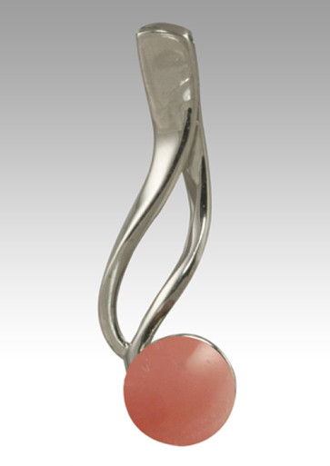 Tempo Glass Bead Cremation Pendant - Pink - Sterling Silver