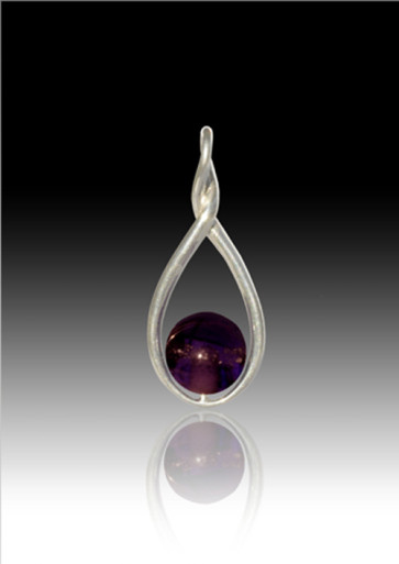 Melody Twist Cremation Pendant - Purple - Sterling Silver