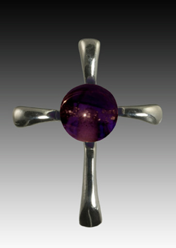 Symphony Cross Pendant - Purple - Sterling Silver