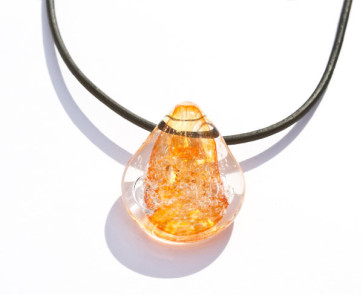 Radiant Orange Glass Cremation Pendant