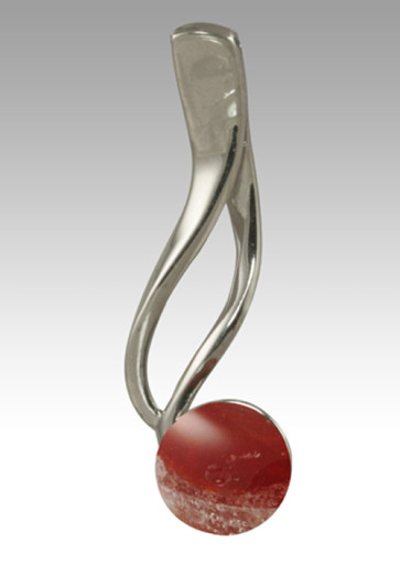 Tempo Glass Bead Cremation Pendant - Red - Sterling Silver
