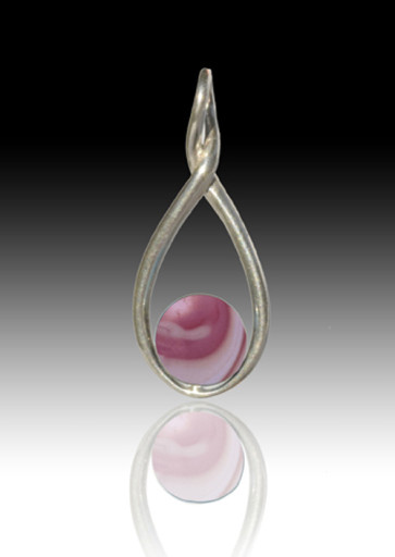 Melody Twist Cremation Pendant - Rose Swirl - Sterling Silver