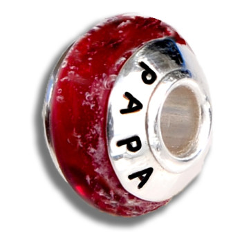 Ruby Red Bead with Cremation Ashes in Glass