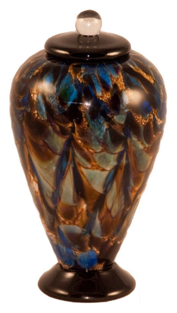 Deco Evening Hand Blown Glass Pet Cremation Urn
