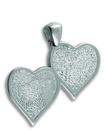 Double Heartfelt Fingerprint Charm in Sterling Silver