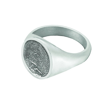 Signet Ring in Sterling Silver - Fingerprint