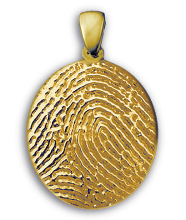 Classic Medium Fingerprint Charm in 14k Yellow Gold