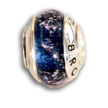 Starry Night Rich Blue Glass Cremation Bead 