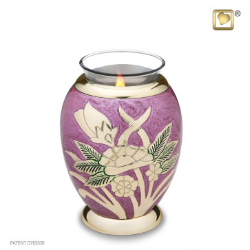 Tealight Lilac Rose Urn for Ashes