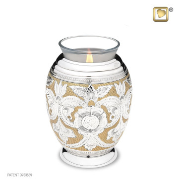 Ornate Floral Tealight Cremation Urn