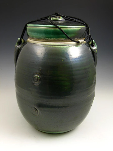 The Dark Jade Soda Fired Ceramic Cremation Urn