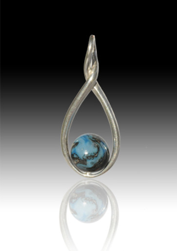 Melody Twist Cremation Pendant - Turquoise - Sterling Silver