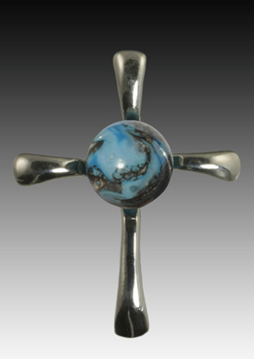 Symphony Cross Pendant - Turquoise - Sterling Silver