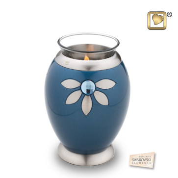 Tealight Nirvana Azure Cremation Urn for Ashes