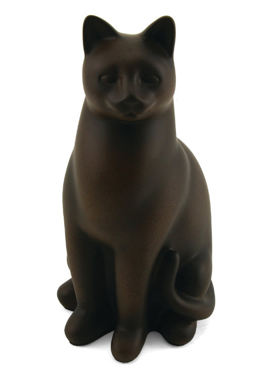 Pet Urn Cat Figurine Memorial Cremation Urn for Ashes Dark Brown Cat Shape Cremation Urns