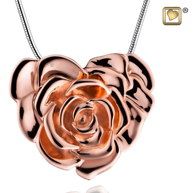 Rose Sterling Silver Pendant for Ashes with Rose Gold Vermeil Plating