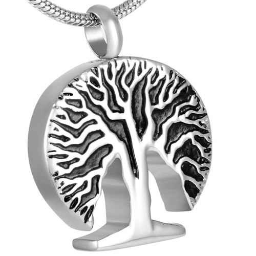 Main Stone Color: Pendant only Davitu KLH0003 Life Tree Stainless Steel Ashes Memorial Necklace Urn Pendant Keepsake Cremation Jewelry Hold Funeral Ashes