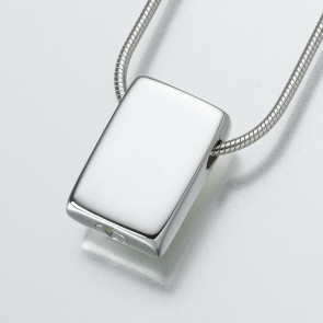 Slide Rectangle Cremation Pendant for ashes in Sterling Silver
