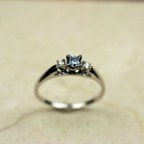 Cathedral Ring with Accent Diamonds for Princess Cut