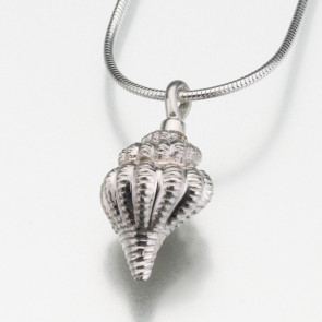 Conch Shell Cremation Pendant in Sterling Silver