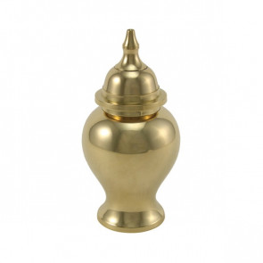 Shiny Brass Urn for Pet Ashes - Medium