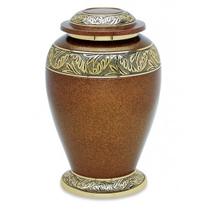 Golden Leaf Brass Cremation Urn for Ashes