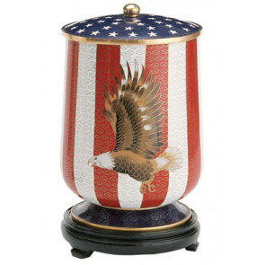 Flag and Eagle Cloisonne - Standard Urn