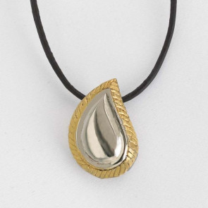 Silver and Gold Tear Shaped Pendant