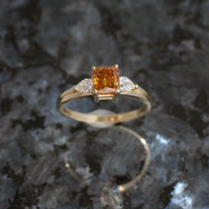 Radiant Cut Fashion Ring with Pear Diamond Accents