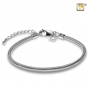 Sterling Silver Cremation Jewelry Snake Chain Bracelet