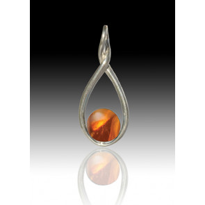 Melody Twist Cremation Pendant - Amber - Sterling Silver