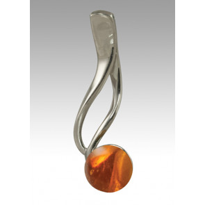 Tempo Glass Bead Cremation Pendant - Amber - Sterling Silver