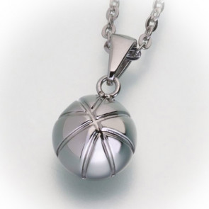 Basketball Stainless Steel Cremation Pendant that holds ashes