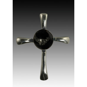 Symphony Cross Pendant - Black - Sterling Silver