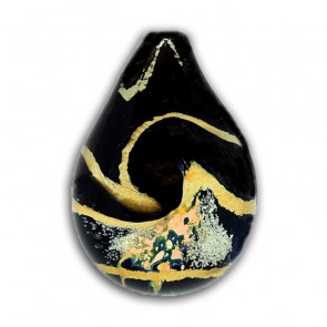Black and Gold Celestial Glass Cremation Pendant